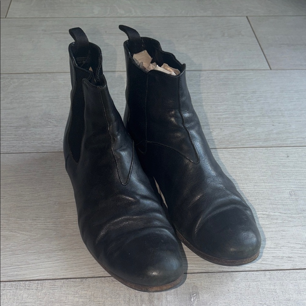 Prada Black Leather Men's Ankle Boots 38 sole replaced genuine Italian leather - Picture 2 of 11